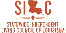 Statewide Independent Living Council of Louisiana logo in orange